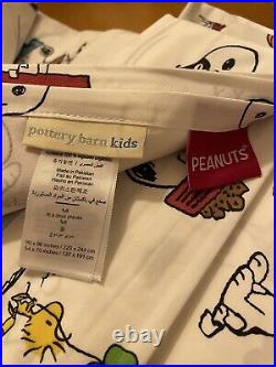 Pottery Barn Kids Peanuts Organic Sheet Set Full 4 Piece NWOT