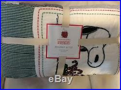 Pottery Barn Kids Peanuts Snoopy F/Q Holiday Quilt Christmas NWT Full/Queen 2017