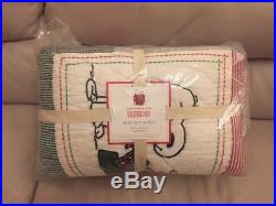 Pottery Barn Kids Peanuts Snoopy Full Queen Holiday Quilt Shams Christmas F/Q