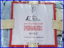 Pottery Barn Kids Peanuts Snoopy Twin Comforter Blue #3103