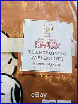 Pottery Barn Kids Peanuts Thanksgiving Tablecloth 4 Napkins Set New Decor Snoopy