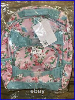 Pottery Barn Kids Pink Aqua Bouquets Large Backpack Lunch Box Water Bottle Set