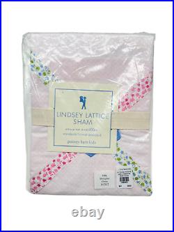 Pottery Barn Kids Pink Lindsey Lattice Duvet Cover Twin with 2 Sham Standard Sz