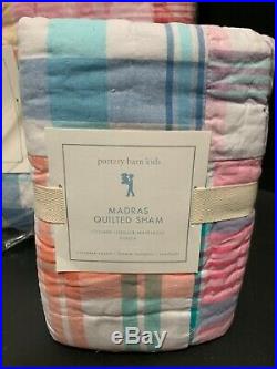 Pottery Barn Kids Pink MADRAS TWIN Quilt EURO SHAM MERMAID Sheet Bedroom Bed NEW