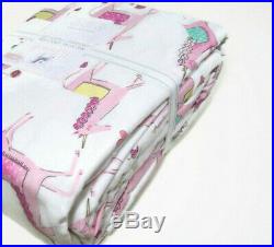 Pottery Barn Kids Pink Magical Unicorn Organic Cotton Flannel Twin Sheet Set New