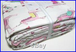 Pottery Barn Kids Pink Magical Unicorn Organic Cotton Flannel Twin Sheet Set New