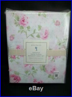 Pottery Barn Kids Pink Organic Cotton Sadie Floral Bouquet Sheet Set Queen #1522