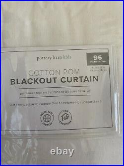 Pottery Barn Kids Pink Pom Pom Blackout Curtains Drapes 96x44 (2 Panels)