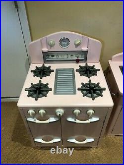 Pottery Barn Kids Pink Retro Kitchen Sink, Icebox & Oven Set, Used