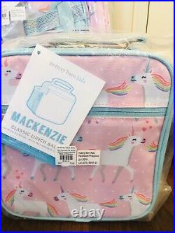 Pottery Barn Kids Pink Unicorn Large Backpack Lunch Bag Mackenzie Set No Mono