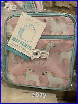 Pottery Barn Kids Pink Unicorn Large Backpack Lunch Bag Mackenzie Set School New