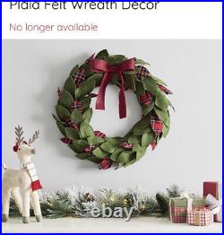 Pottery Barn Kids Plaid Felt Wreath Decor Christmas New With tags RETIRED
