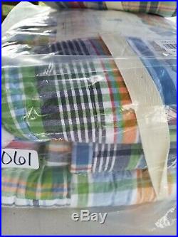 Pottery Barn Kids Plaid Patchwork Madra Quilt Full Queen with 1 Std Sham #4061