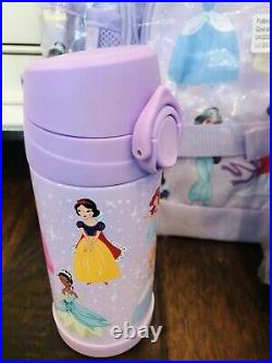 Pottery Barn Kids Princess Disney Large Backpack Lunch Box Water Bottle Lavender