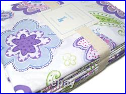Pottery Barn Kids Purple Blue Cotton Floral Paisley Samantha Queen Sheet Set New