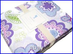 Pottery Barn Kids Purple Blue Cotton Floral Paisley Samantha Queen Sheet Set New