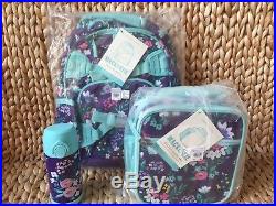 Pottery Barn Kids Purple Flower Bouquet SMALL Backpack Water Bottle Lunch Box