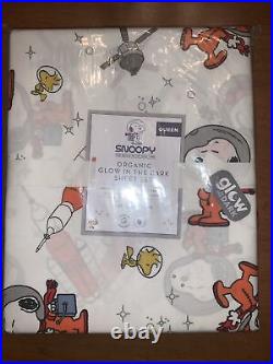 Pottery Barn Kids Queen Organic Glow In The Dark Snoopy On The Moon