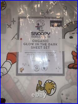 Pottery Barn Kids Queen Organic Glow In The Dark Snoopy On The Moon