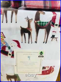 Pottery Barn Kids Queen Santa Sheet Set F/Q Morgan Duvet Shams Pillow Christmas