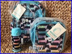 Pottery Barn Kids RAINBOW Dachshund Dog SMALL BACKPACK Water Bottle Lunch Box