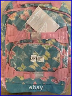 Pottery Barn Kids Rainbow Butterfly Glitter Large Backpack lunchbox set new