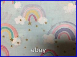 Pottery Barn Kids Rainbow Cloud Organic Sheet Set 4 Pcs Blue Queen New
