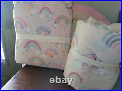 Pottery Barn Kids Rainbow Cloud Twin Duvet, Standard Sham+ Retro Pillow
