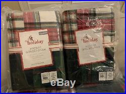 Pottery Barn Kids Red Holiday Madras Plaid Full Queen Quilt&Std Shams Christmas