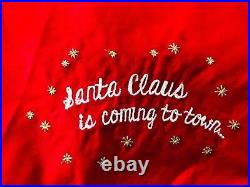 Pottery Barn Kids Red Plaid Holiday Tablecloth Napkins Christmas Santa Decor New