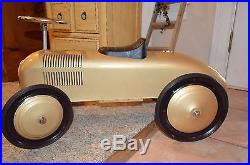 Pottery Barn Kids Retro Gold Race Car Ride On Toy Vintage Look