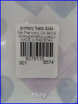 Pottery Barn Kids Retro Heart Organic Cotton Sheet Set Full Purple Multi #K29