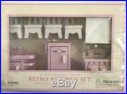 Pottery Barn Kids Retro Pink Dollhouse Wooden Kitchen Stove Oven Sink Furniture
