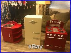 Pottery Barn Kids Retro Play Kitchen RED And White THREE PIECES LOCAL PICK UP