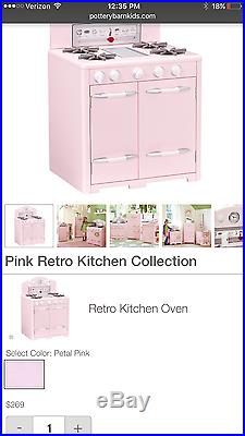 Pottery Barn Kids Retro pink kitchen 4 piece