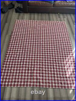 Pottery Barn Kids Reversible Plaid Football Quilt Twin 67x84 With2 Pillow Shams