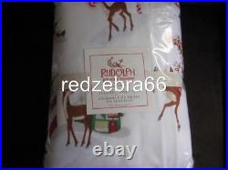 Pottery Barn Kids Rudolph the Red Nosed Reindeer Full Sheet Set Flannel NEW 4-pc