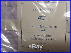 Pottery Barn Kids Ruffle Collection Nursery Set Quilt & Crib Bumper New Lavender