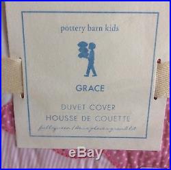 Pottery Barn Kids S/3. Grace Full Queen Duvet Cover With2 Standard Shams Pink