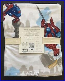 Pottery Barn Kids SPIDER-MAN 100% Organic FULL 4 Piece Sheet Set SOLD OUT/NWT