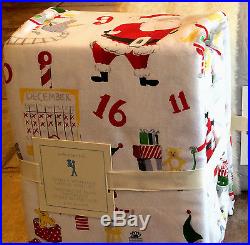 Pottery Barn Kids Santa Holiday QUEEN quilt euro shams workshop sheets 7 pc