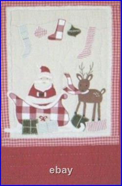 Pottery Barn Kids Santa and Friends Twin Quilt + Quilted Sham HOLIDAY LAST ONE