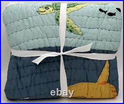 Pottery Barn Kids Save Our Seas TWIN Quilt Blue Multi