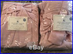 Pottery Barn Kids Set 2 Evelyn Linen Blend Bow Valance Pink Drapes Blackout 84