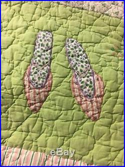 Pottery Barn Kids Shabby Victorian Chic Shoes Quilt RARE HTF