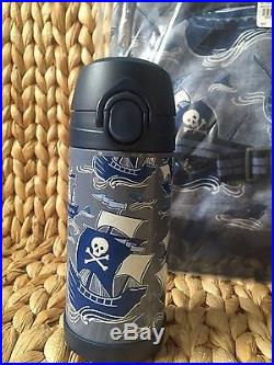 Pottery Barn Kids Small Backpack Pirate Shark Classic Lunchbox Water Bottle New