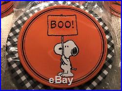 Pottery Barn Kids Snoopy Halloween & Gingham Plate Bundle New S/8 Sold Out