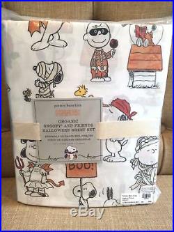 Pottery Barn Kids Snoopy Sheet Set Full Happiness Is Halloween Pillow Peanuts