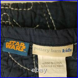 Pottery Barn Kids Star Wars Darth Vader Navy Blue Full Queen Quilt Stitched HTF
