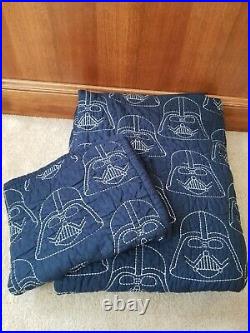 Pottery Barn Kids Star Wars Darth Vader stitched quilt TWIN with pillow case